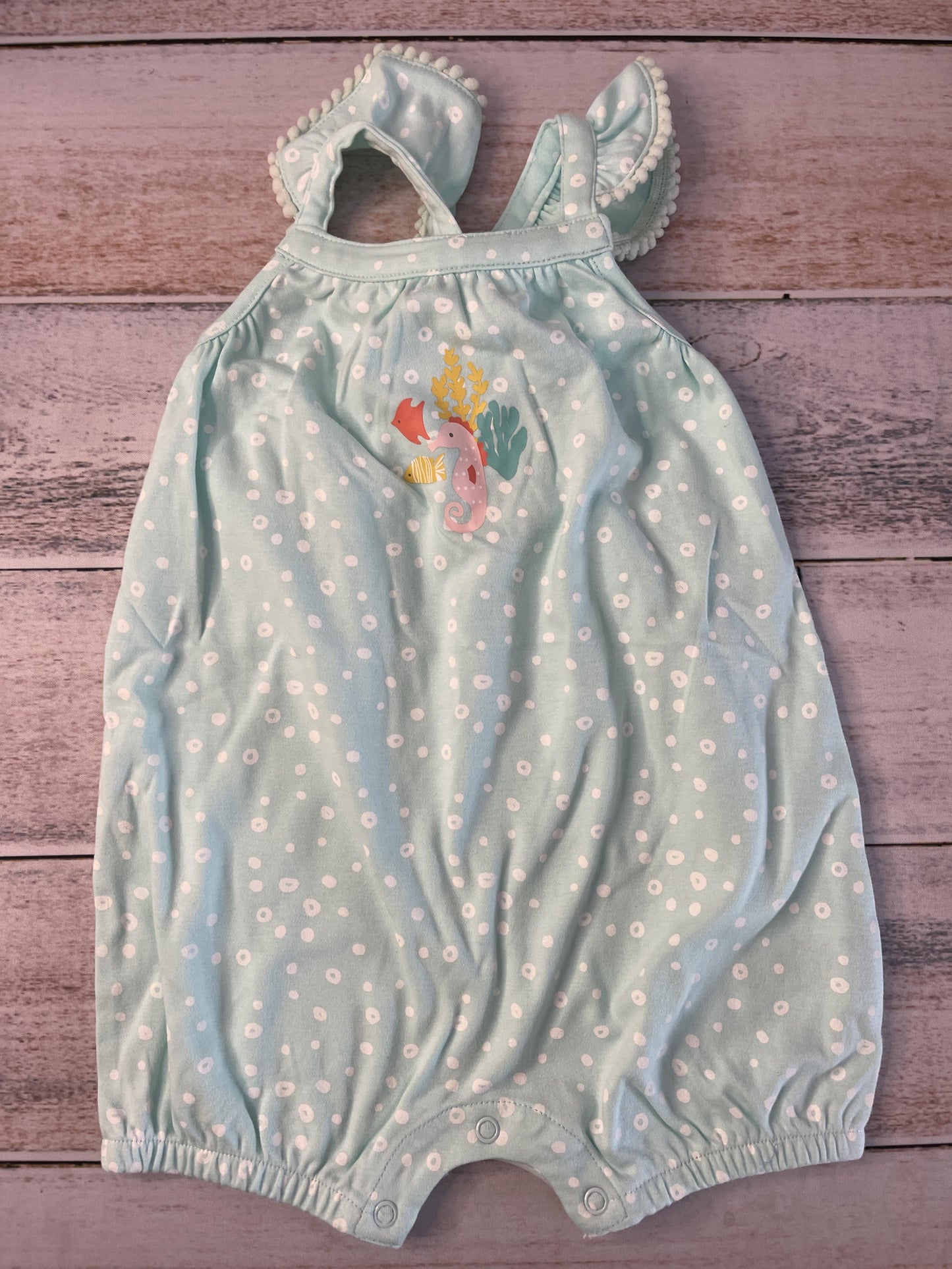 Mac and Moon Girls Turquoise | polka dot Romper Size: 18 months Turquoise | polka dot