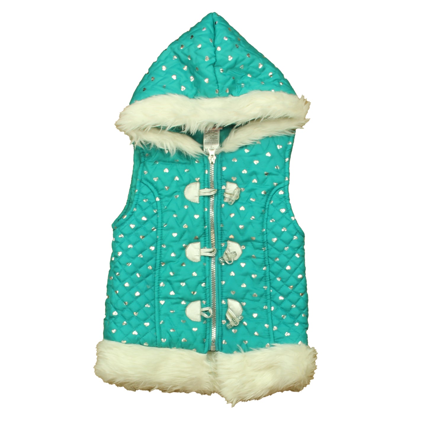Little Lass Girls Turquoise | Silver Hearts Vest Size: 5T Turquoise | Silver Hearts