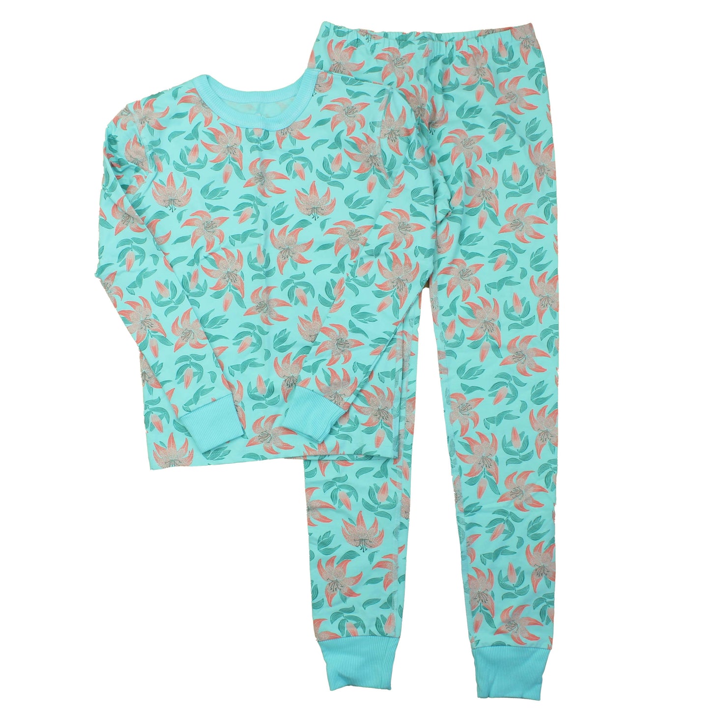 Mightly Girls Turquoise | Tiger Lily 2-piece Pajamas Size: 12 Years Turquoise | Tiger Lily