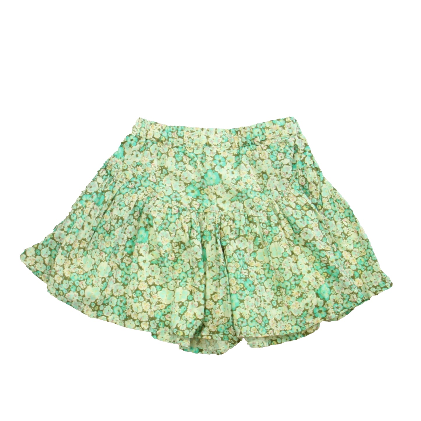 Peek Girls Turquoise | White Floral Skirt Size: 3T Turquoise | White Floral