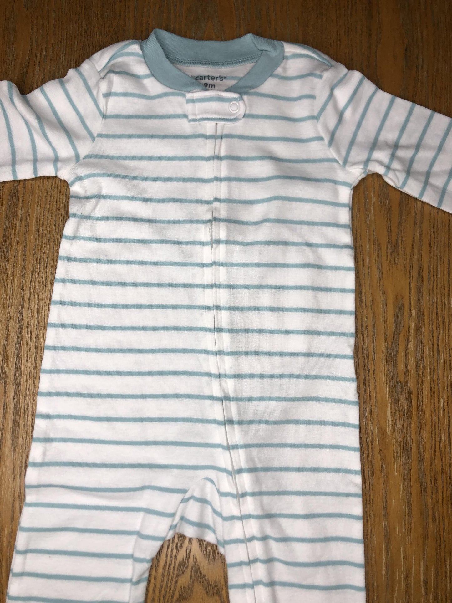 Carters Unisex Turquoise | White | Striped Pajamas Size: 9 months Turquoise | White | Striped