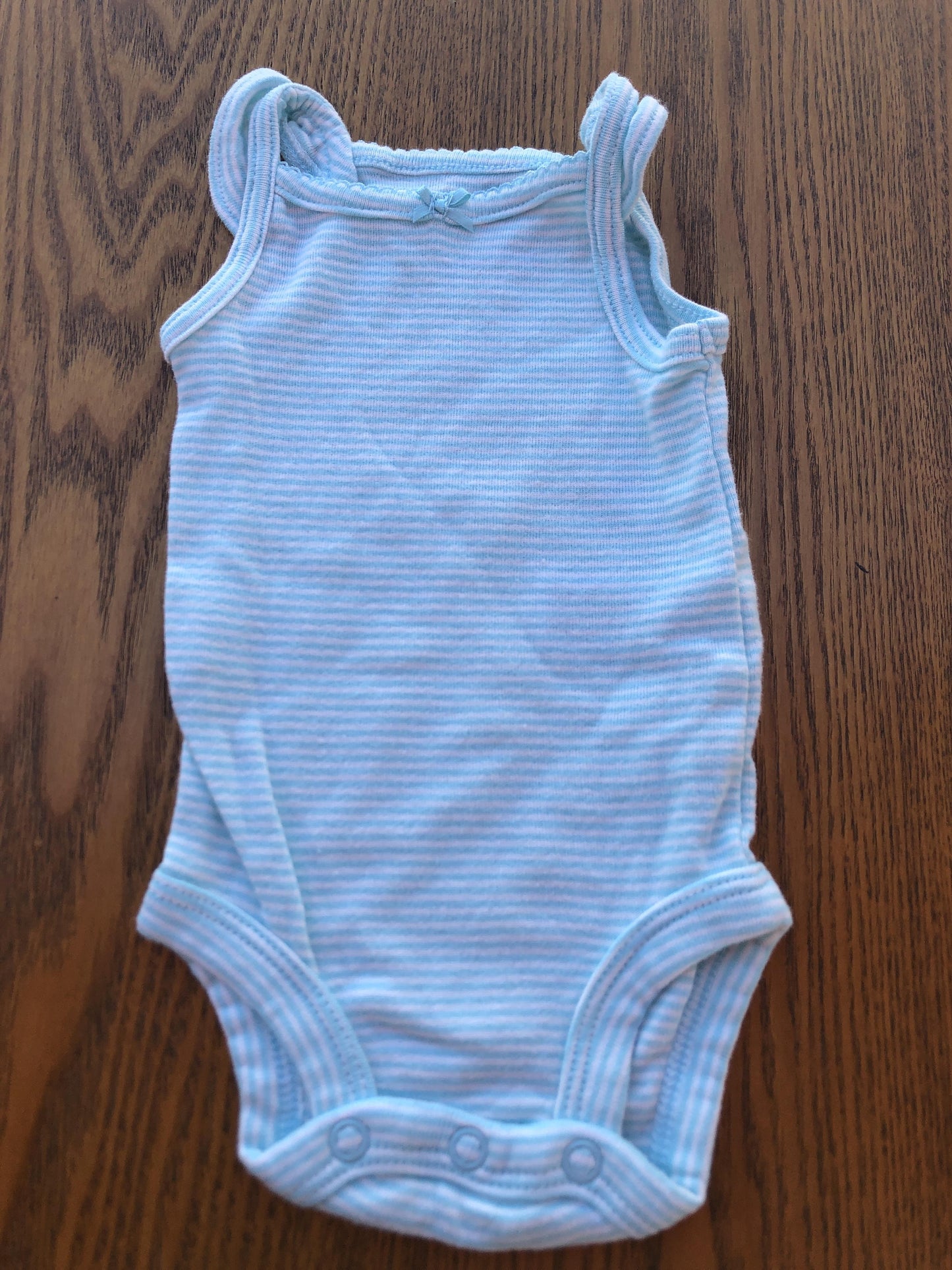 Carters Girls Turquoise | White | Striped Onesie Size: Newborn Turquoise | White | Striped