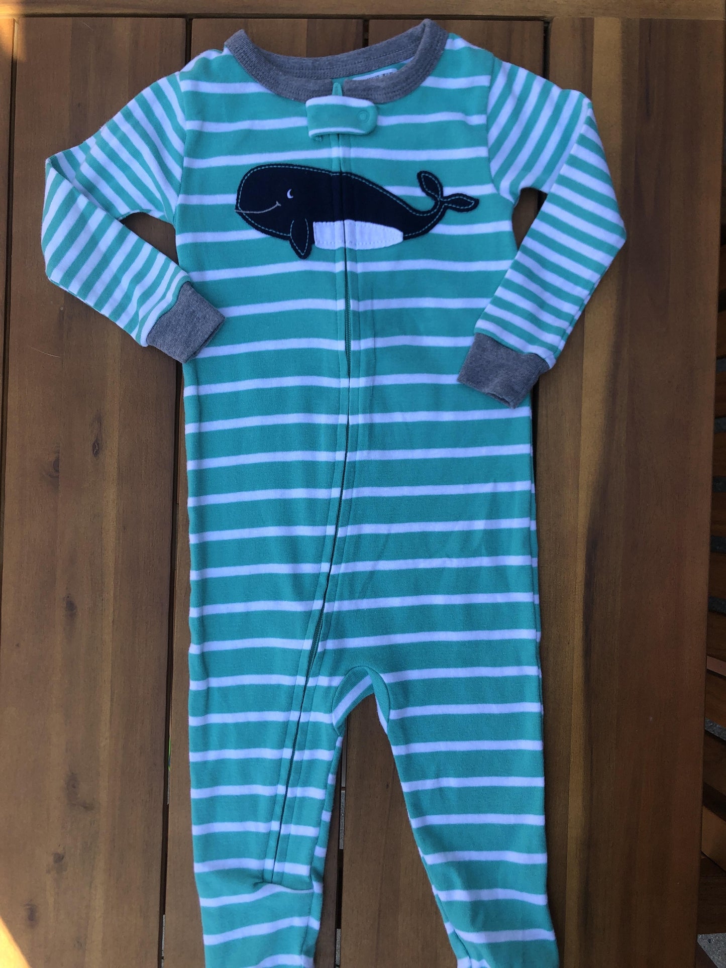 Carters Boys Turquoise | White | Striped Pajamas Size: 12-18 months Turquoise | White | Striped