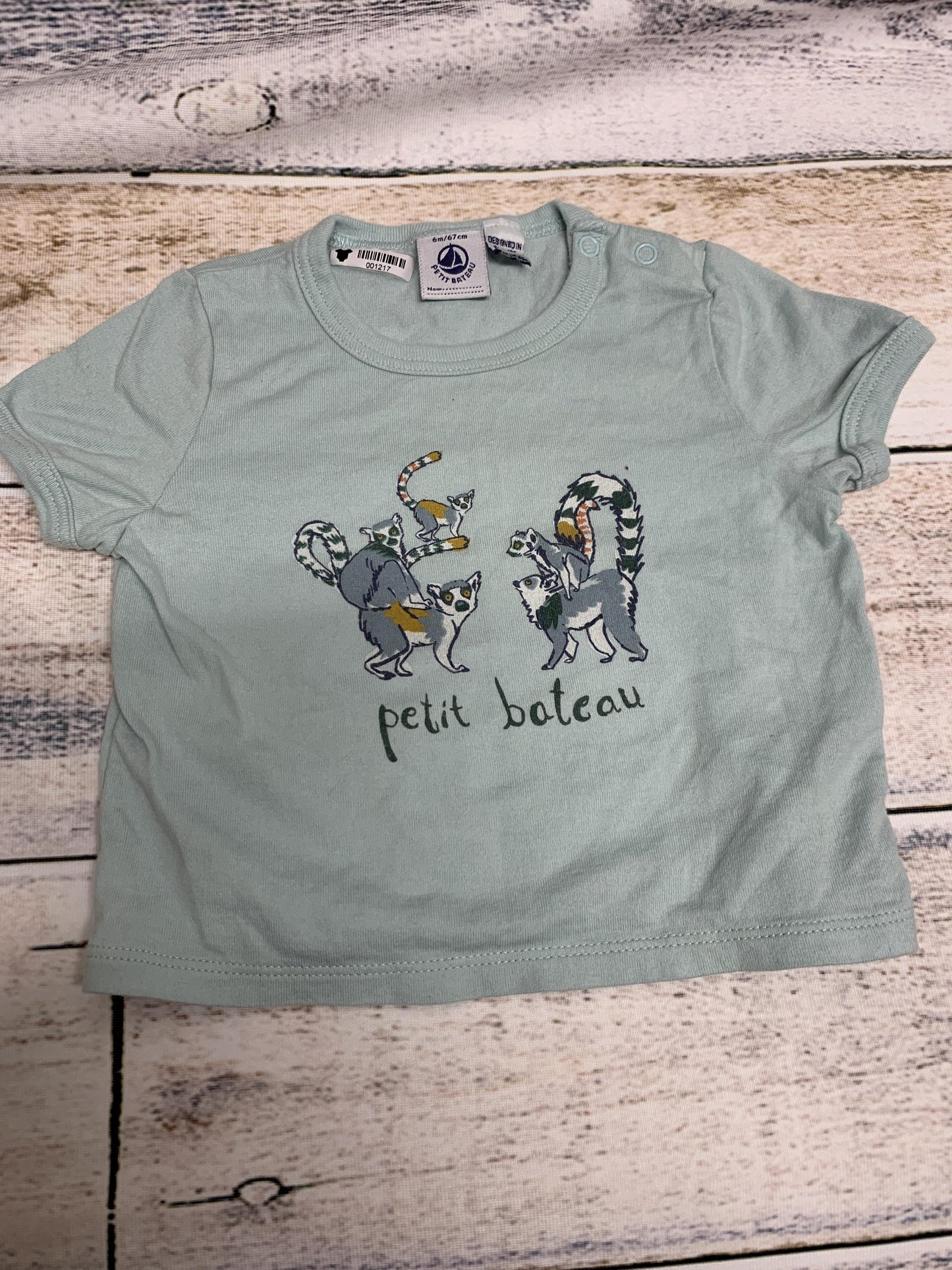 Petit Bateau Girls Turquoise T-Shirt Size: 3-6 months Turquoise