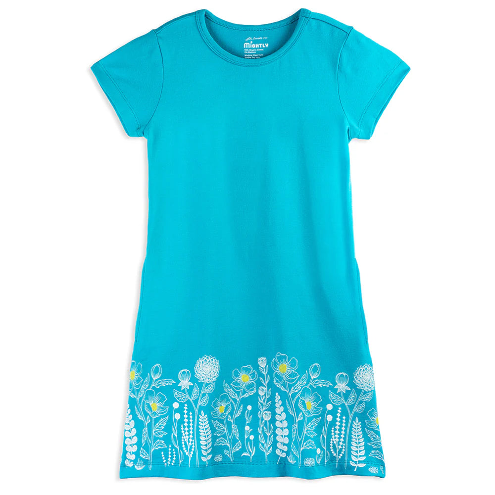 Mightly Girls Turquoise Dress Size: 6-14 Years Turquoise
