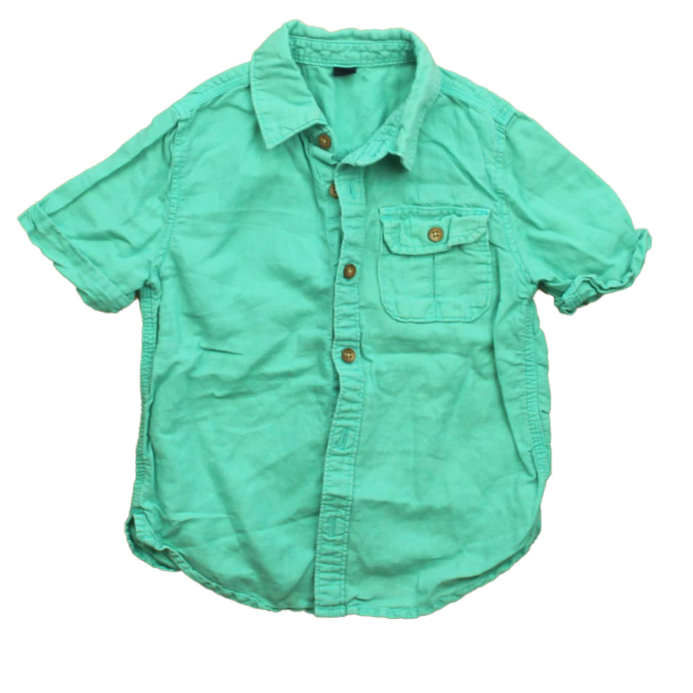 Gap Boys Turquoise Button Down Short Sleeve Size: 5T Turquoise