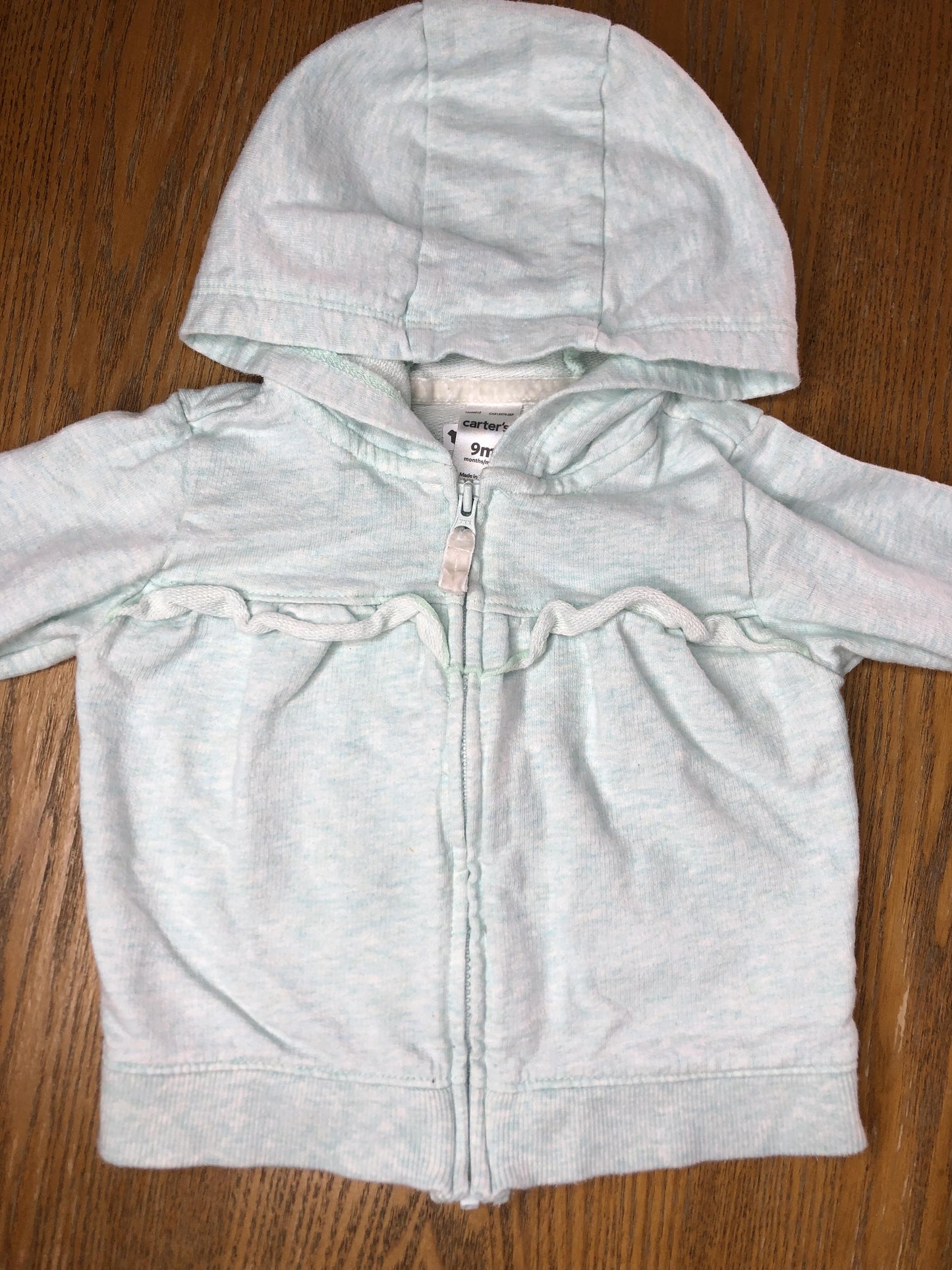 Carters Girls Turquoise Hoodie Size: 9 months Turquoise