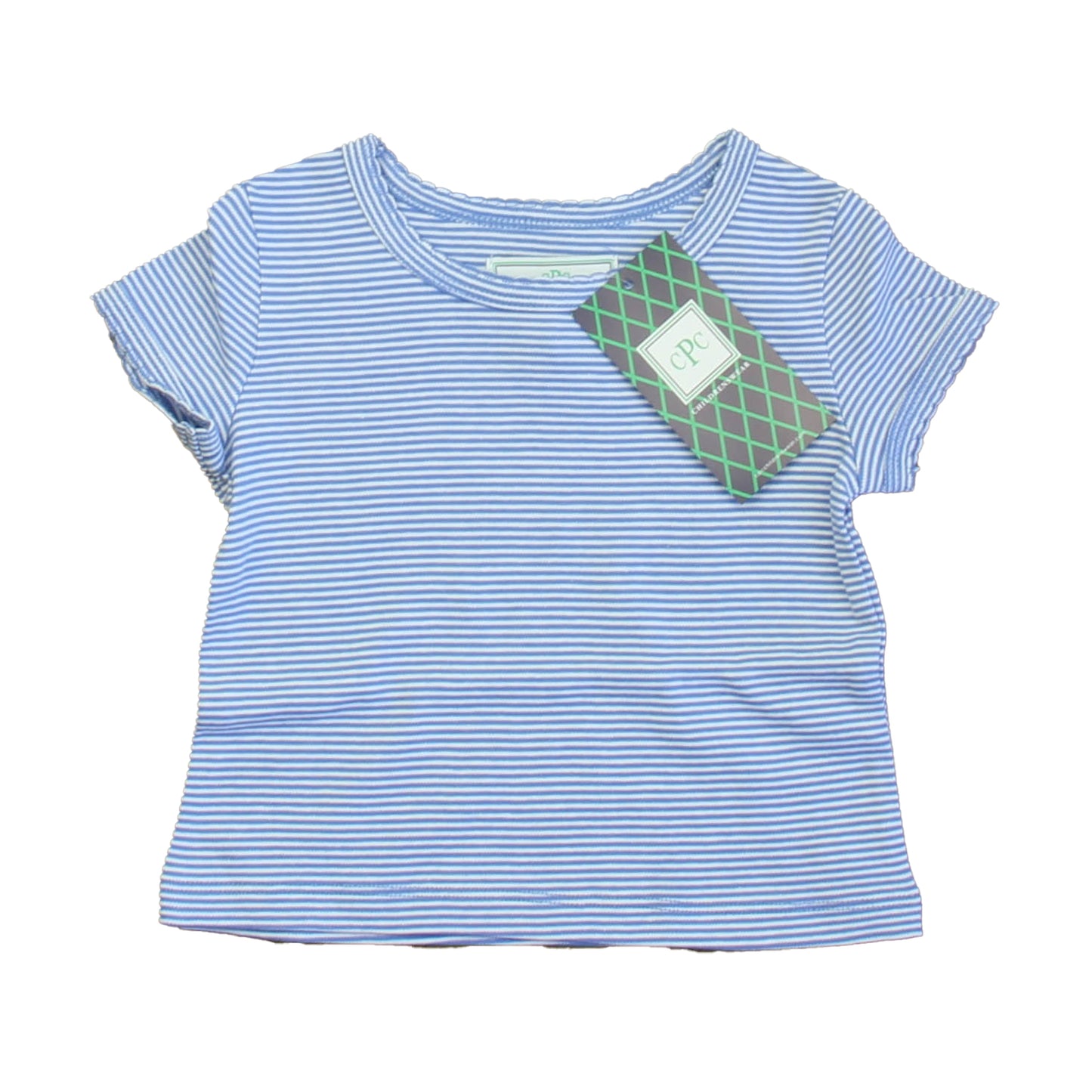 Classic Prep Girls Ultra Marine & White Stripe Short Sleeve Shirt Size: 2-5T Ultra Marine & White Stripe