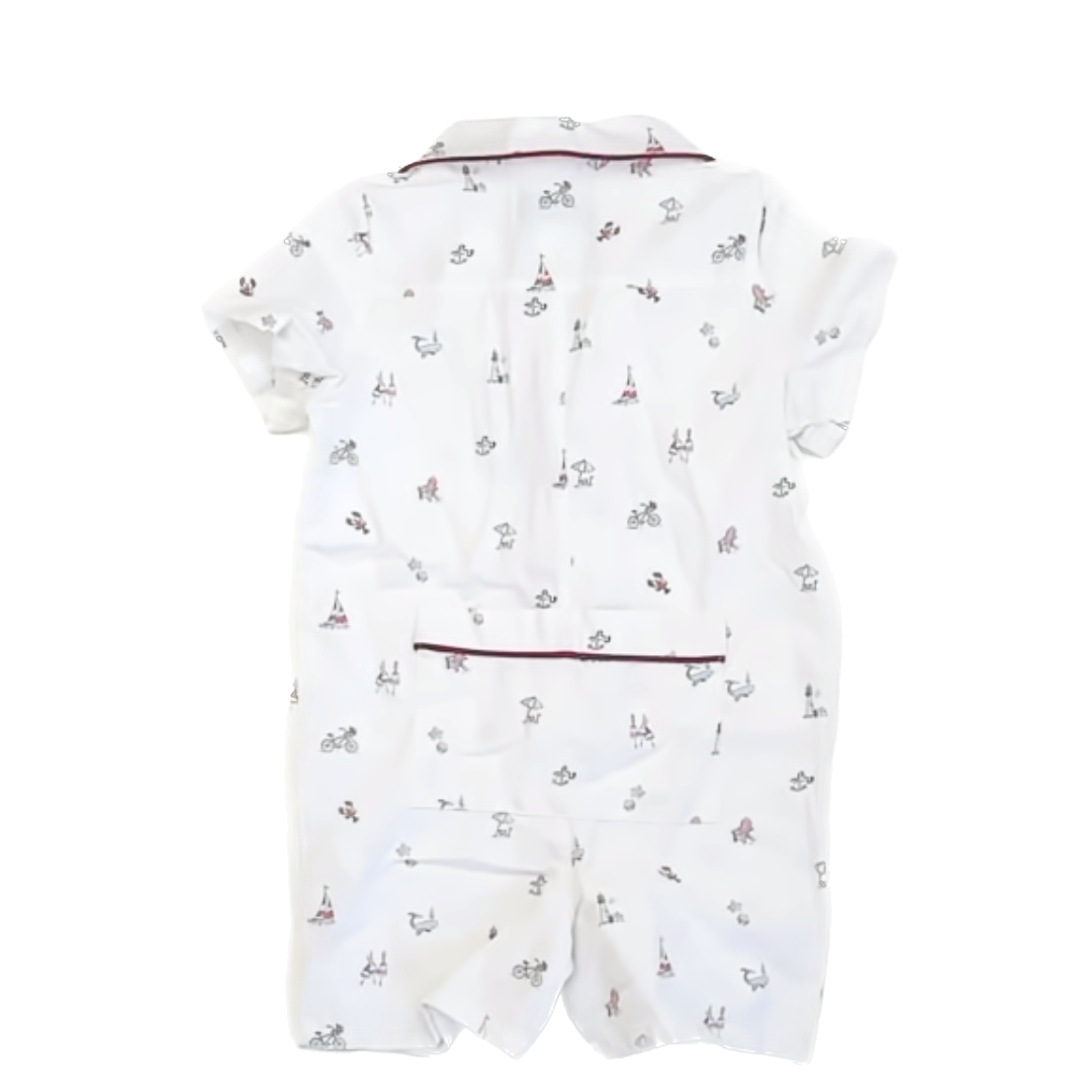 Petit Plume Unisex White | Beach 1-piece Non-footed Pajamas Size: 6-12 Months White | Beach