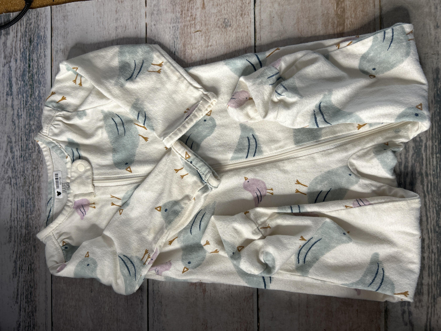 Carters Unisex White | Birds | Blue Pajamas Size: 9 months White | Birds | Blue