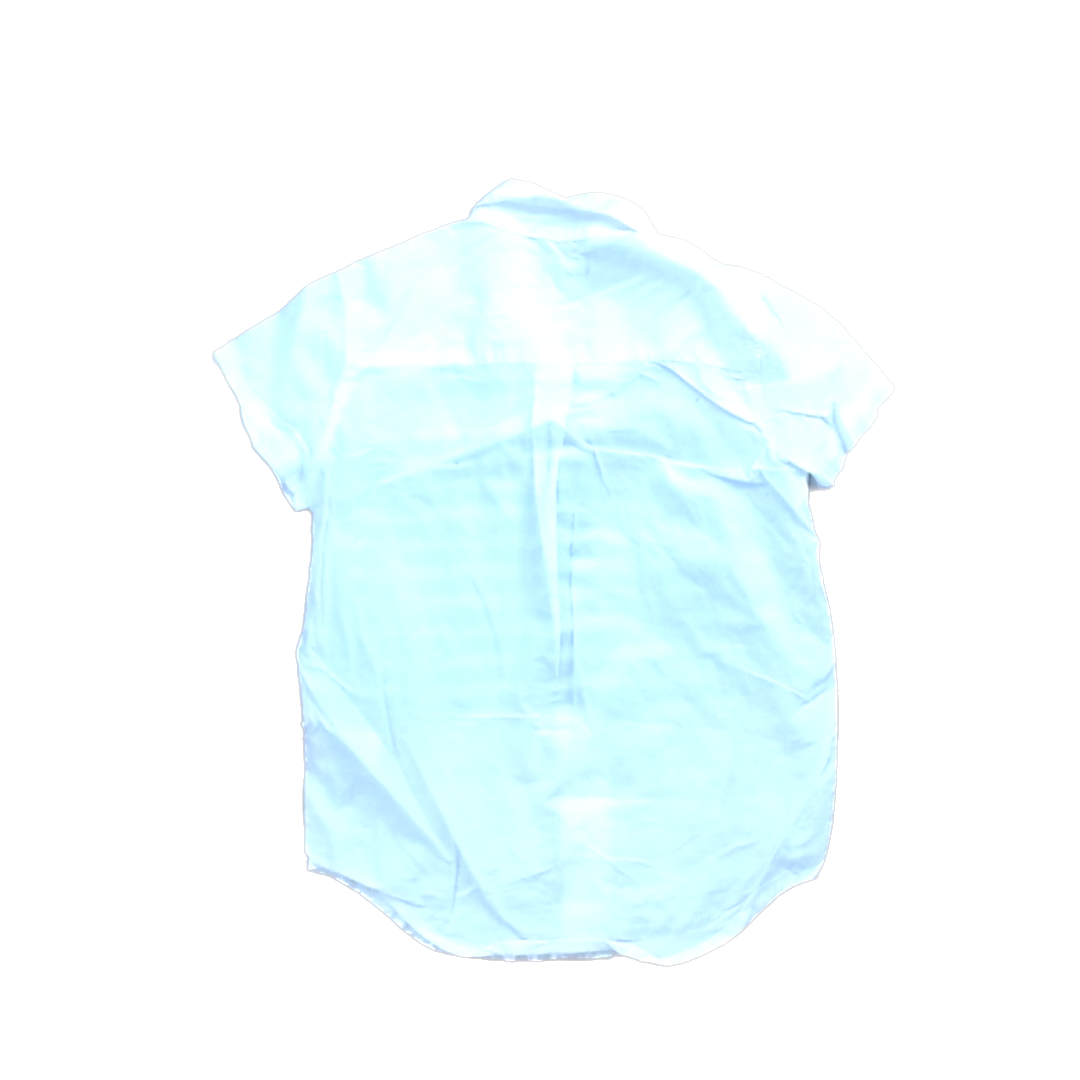 Rockets Of Awesome Boys White | Black and Red Stripes Button Down Short Sleeve Size: 6 - 7 Years White | Black and Red Stripes