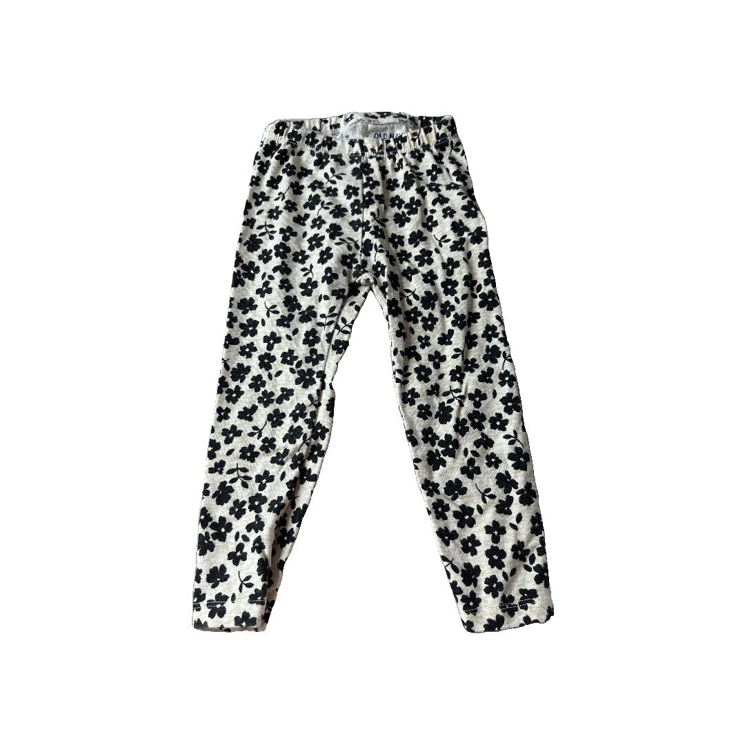 Old Navy Girls White | Black | Flowers Pants Size: 2T White | Black | Flowers