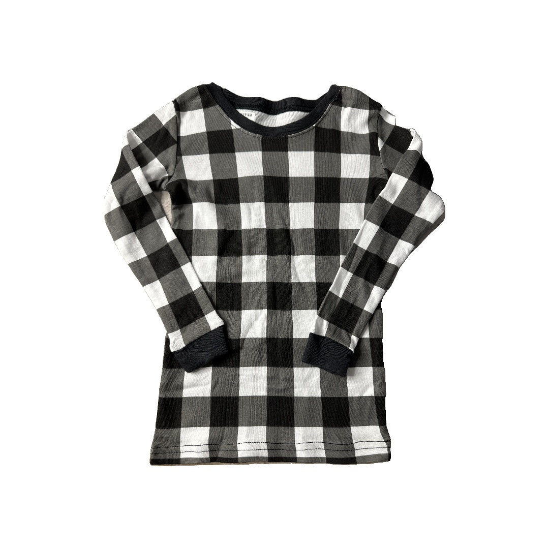 Leveret Unisex White | Black | plaid Pajamas Size: 4T White | Black | plaid