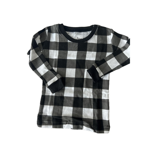 Leveret Unisex White | Black | plaid Pajamas Size: 12-18 months White | Black | plaid