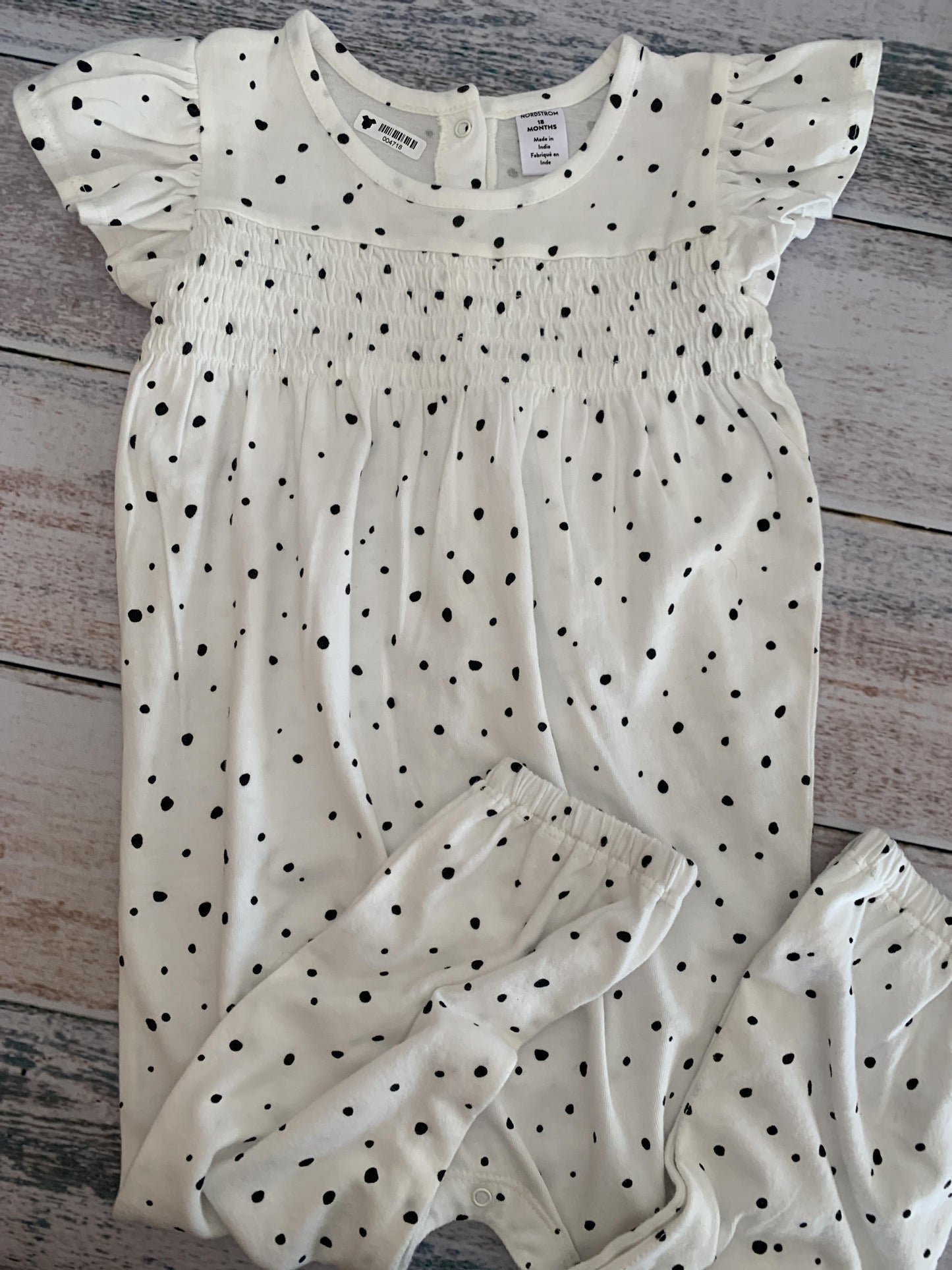 Nordstrom Girls White | Black | polka dot Romper Size: 18 months White | Black | polka dot