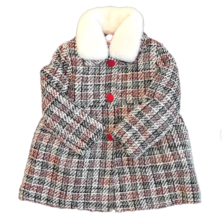 Brums Girls White | Black | Red Winter Coat Size: 3T White | Black | Red