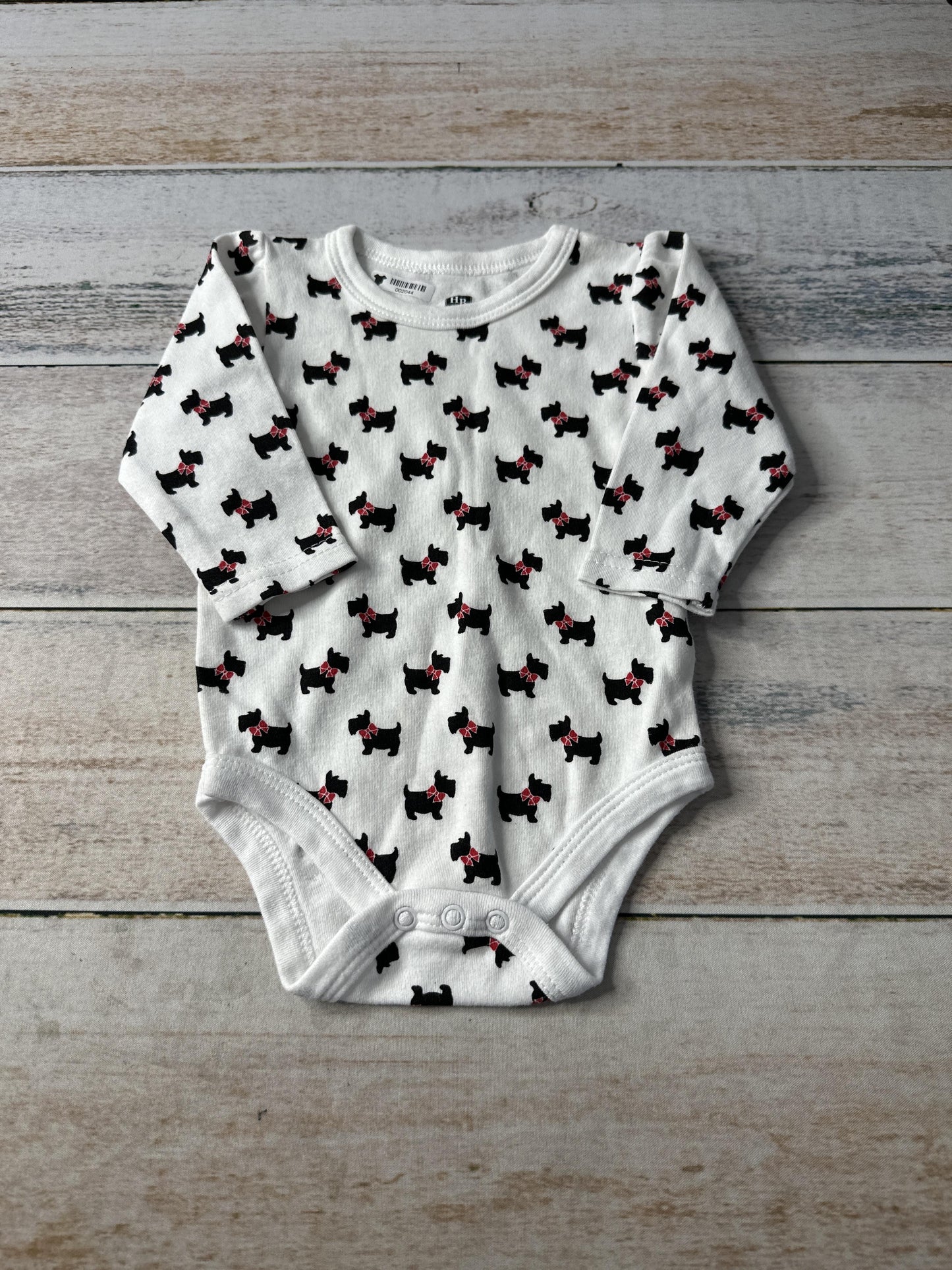 HB Girls White | Black | Red Onesie Size: 3 months White | Black | Red