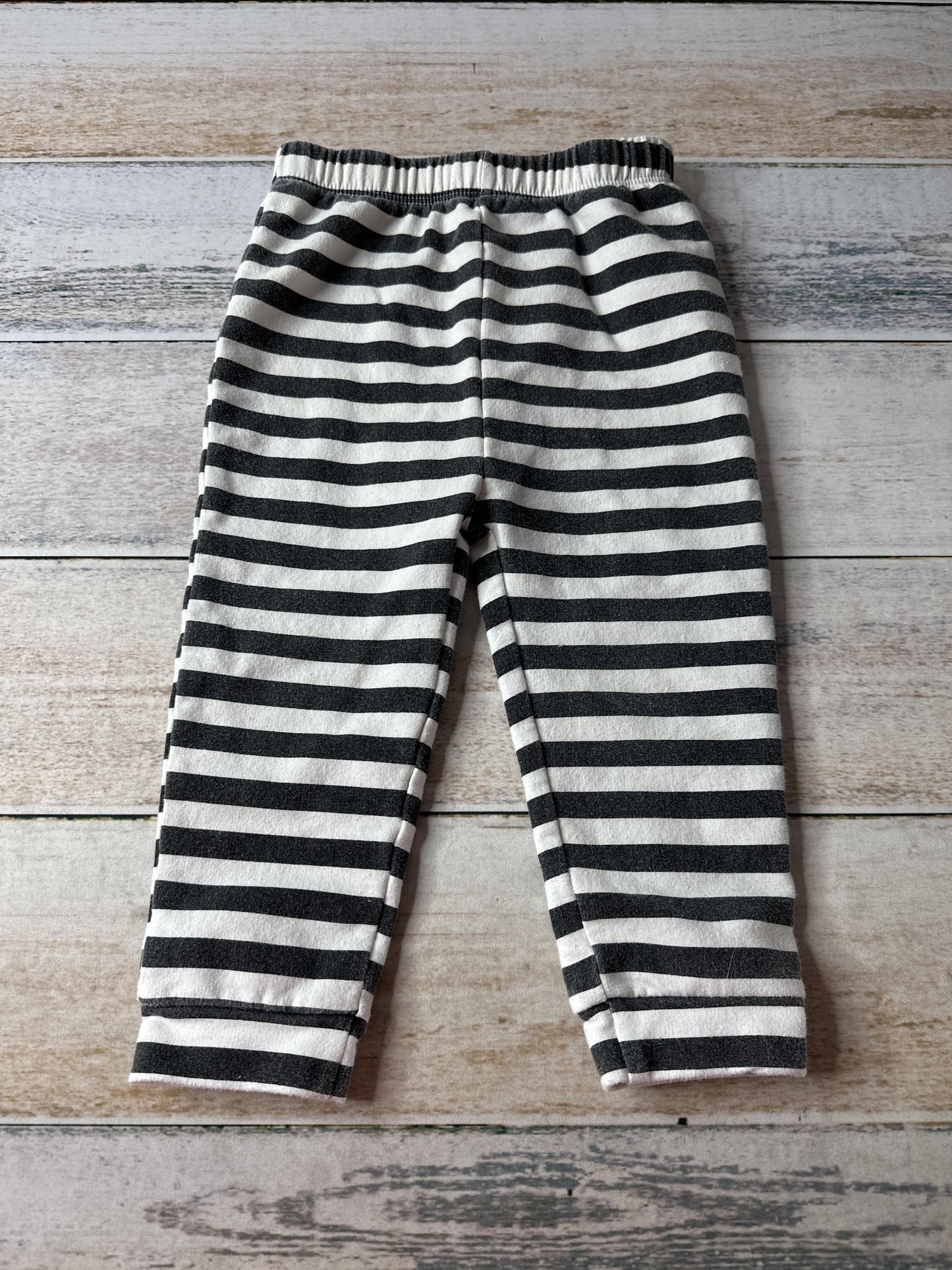 Mighty Girls White | Black | Stripe Pants Size: 2T White | Black | Stripe