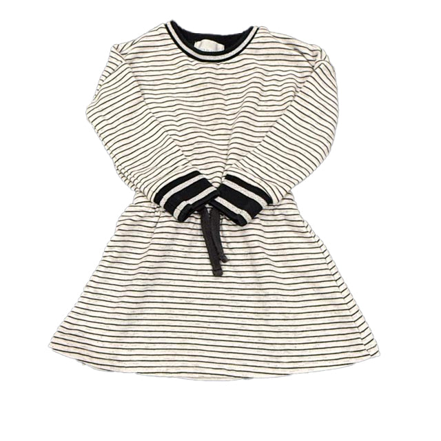 Rockets of Awesome Girls White | Black Stripe Dress Size: 2T White | Black Stripe