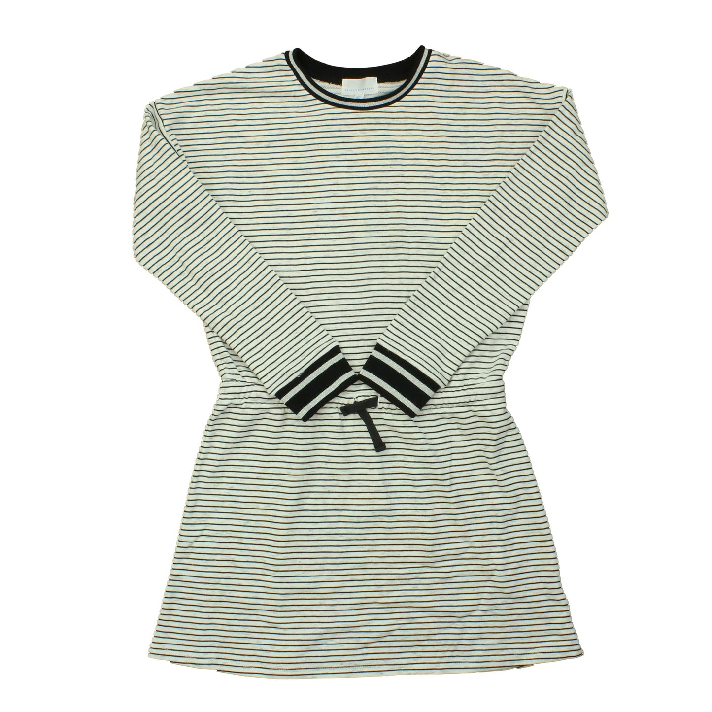 Rockets Of Awesome Girls White | Black Stripes Dress Size: 12 Years White | Black Stripes