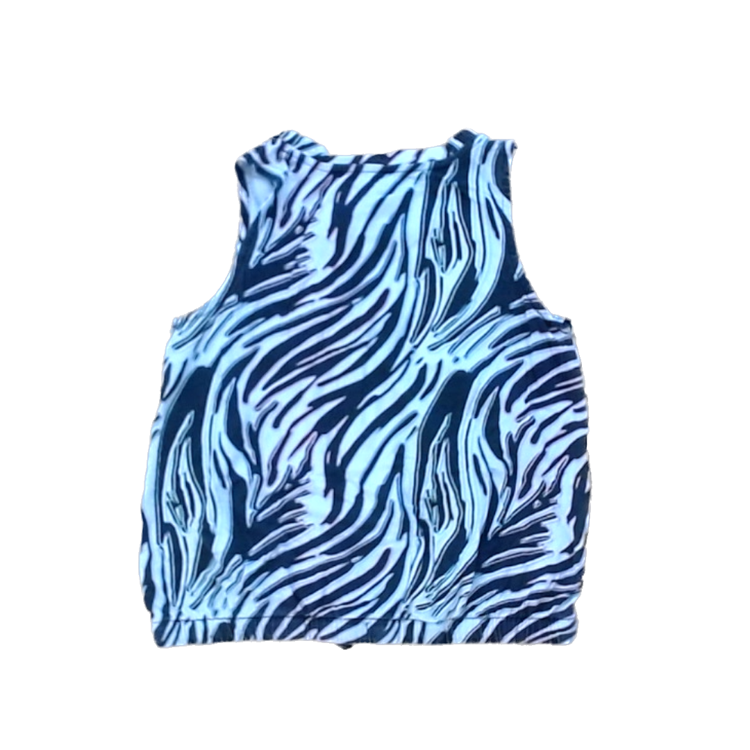 Rockets Of Awesome Girls White | Black Zebra Print | Rainbow Outline Short Sleeve Shirt Size: 8 Years White | Black Zebra Print | Rainbow Outline