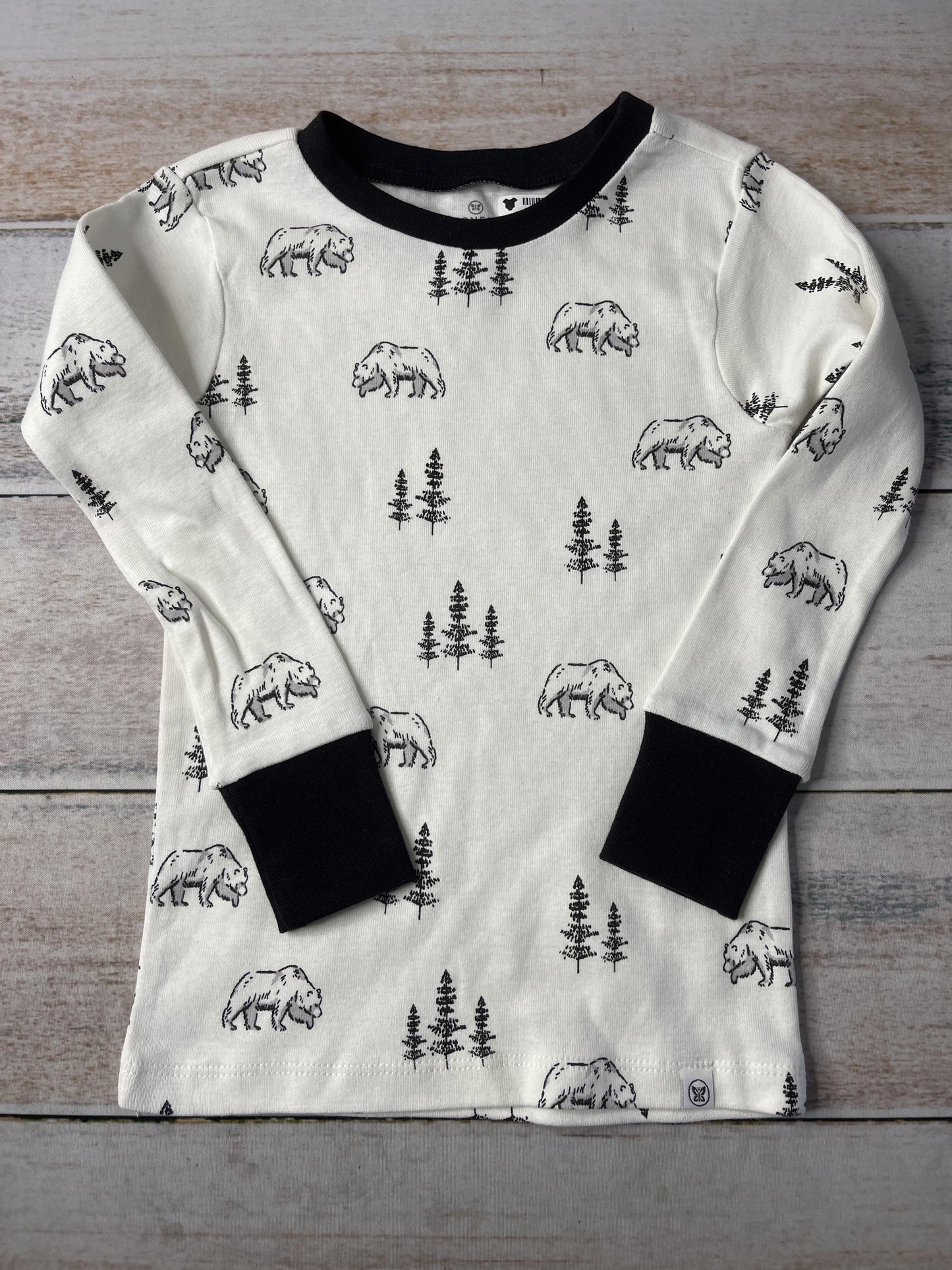 Honest Co Unisex White | Black Pajamas Size: 3T White | Black