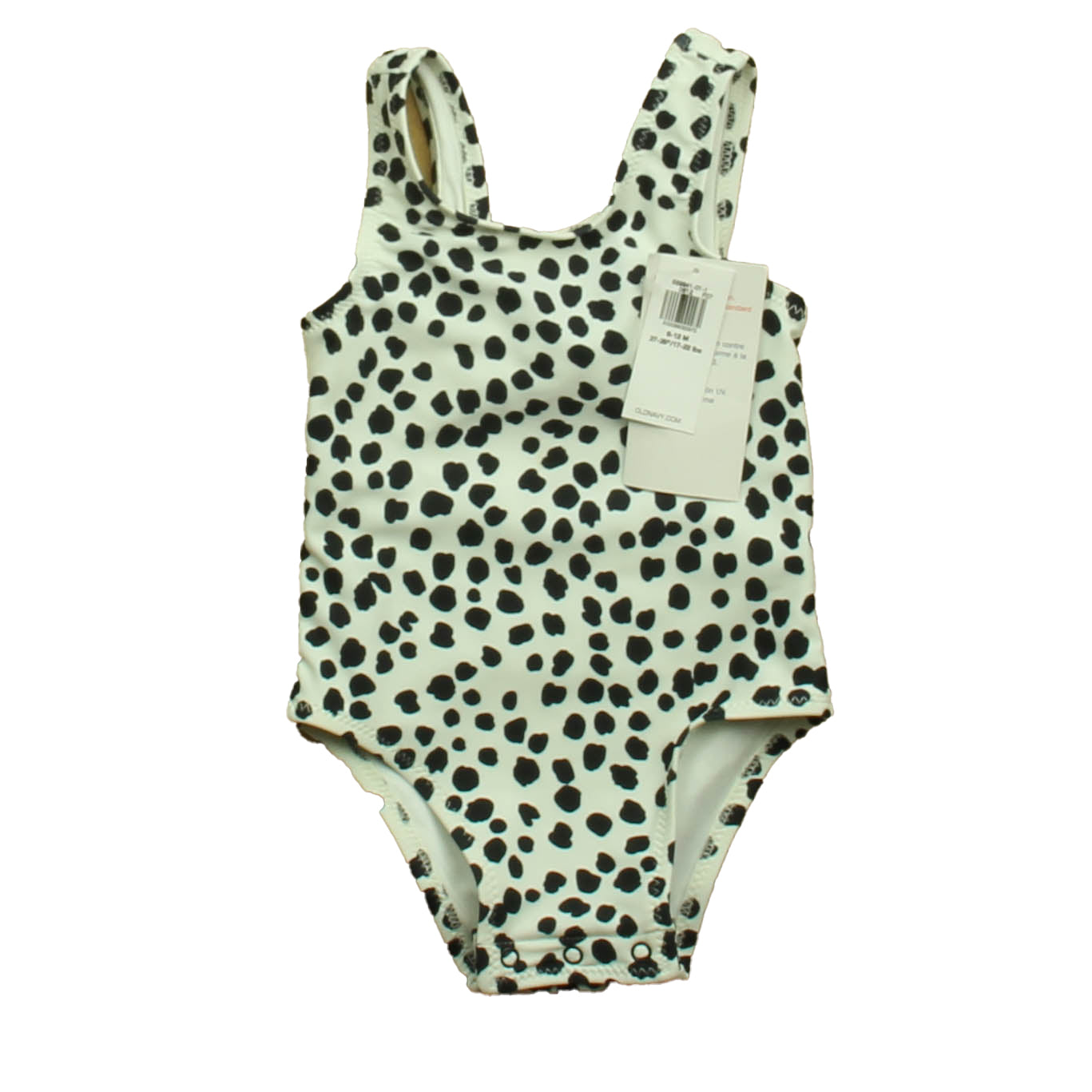 Old Navy Girls White | Black 1-piece Swimsuit Size: 6-12 Months White | Black