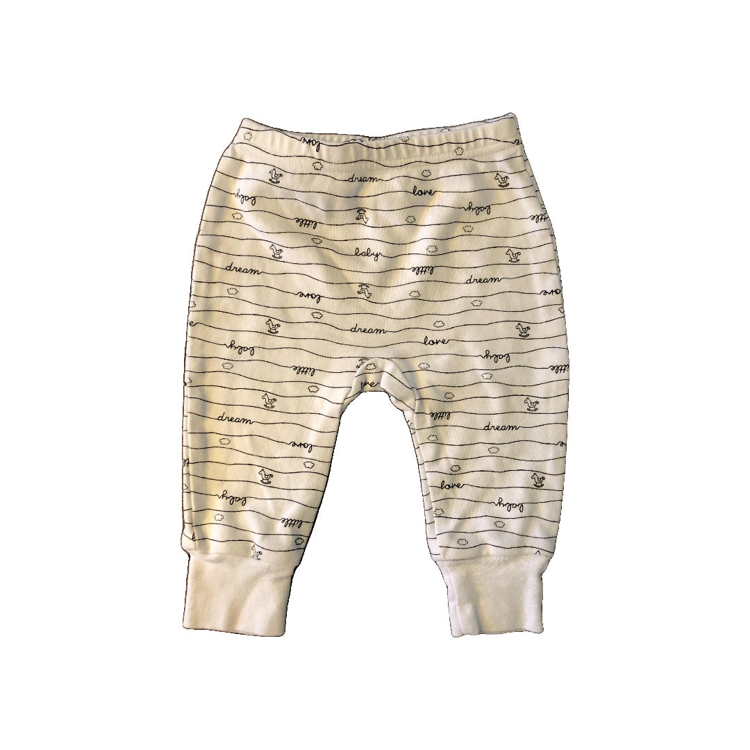 Absorba Unisex White | Black Pants Size: 3-6 months White | Black