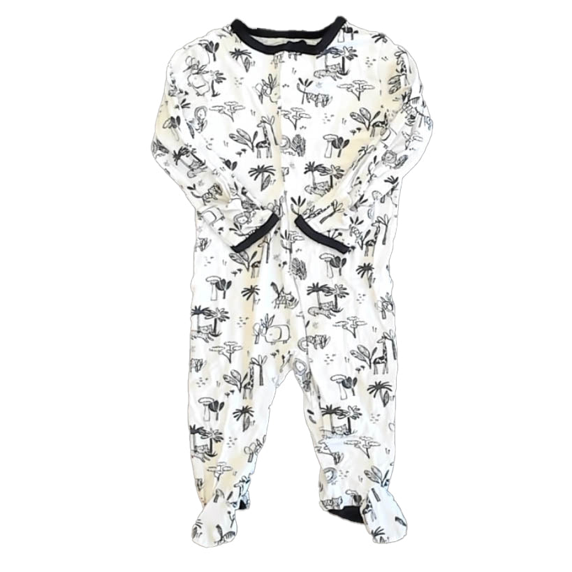Magnetic Me Boys White | Black 1-piece footed Pajamas Size: 3 Months White | Black