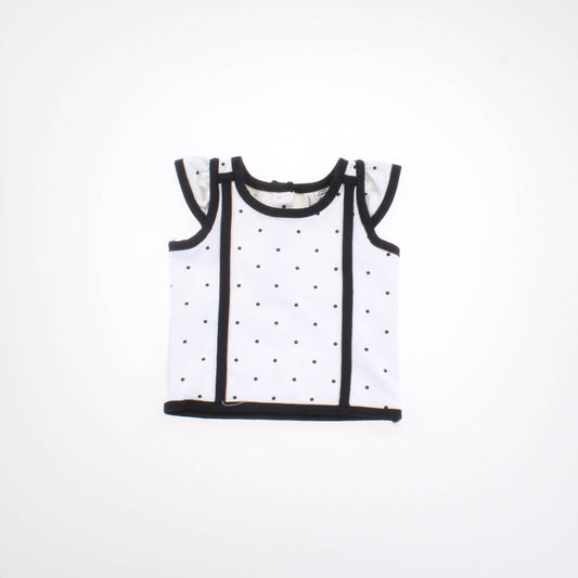 Janie and Jack Girls White | Black Shirt Size: 3-6 Months White | Black