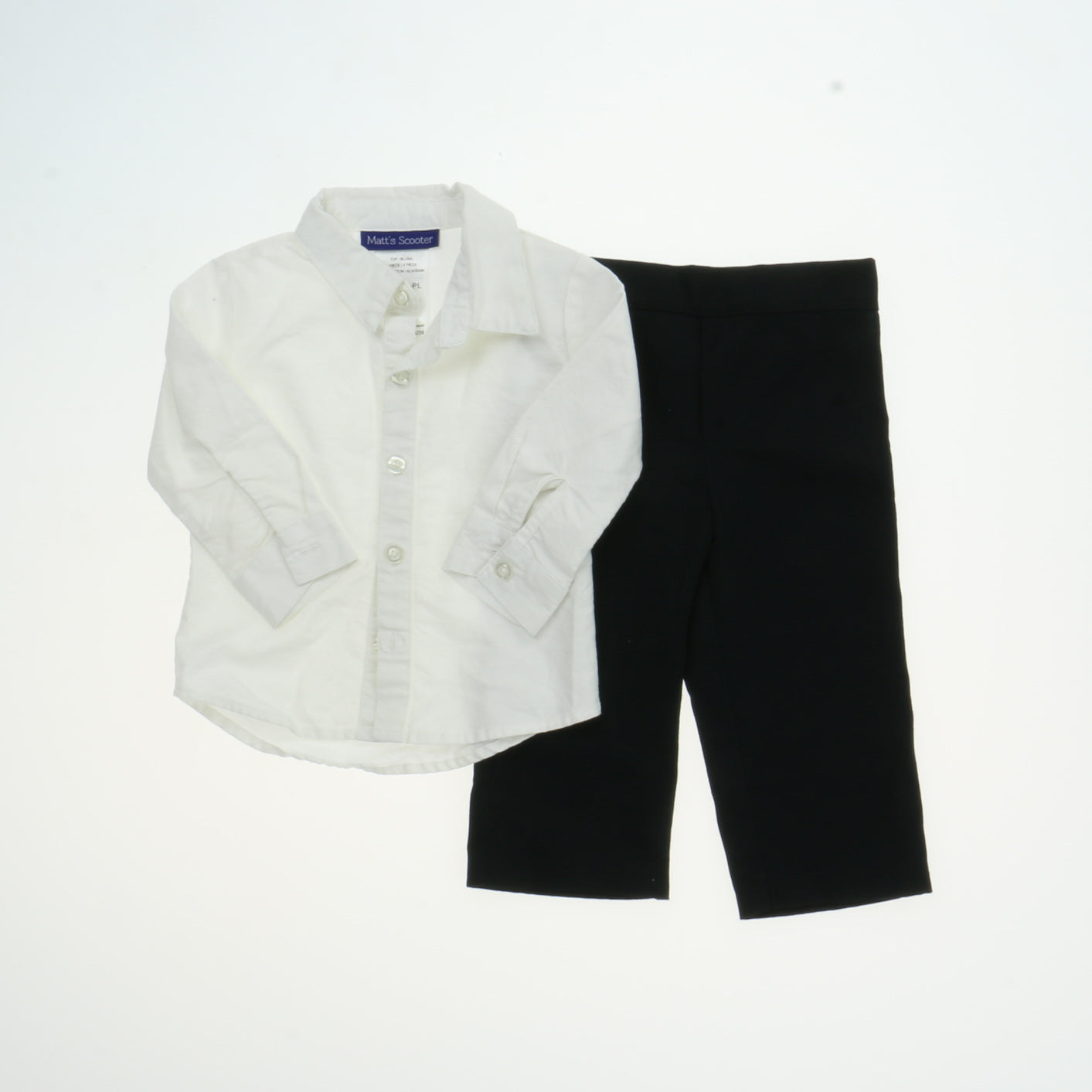 Matt's Scooter Boys White | Black Apparel Sets Size: 12 Months White | Black
