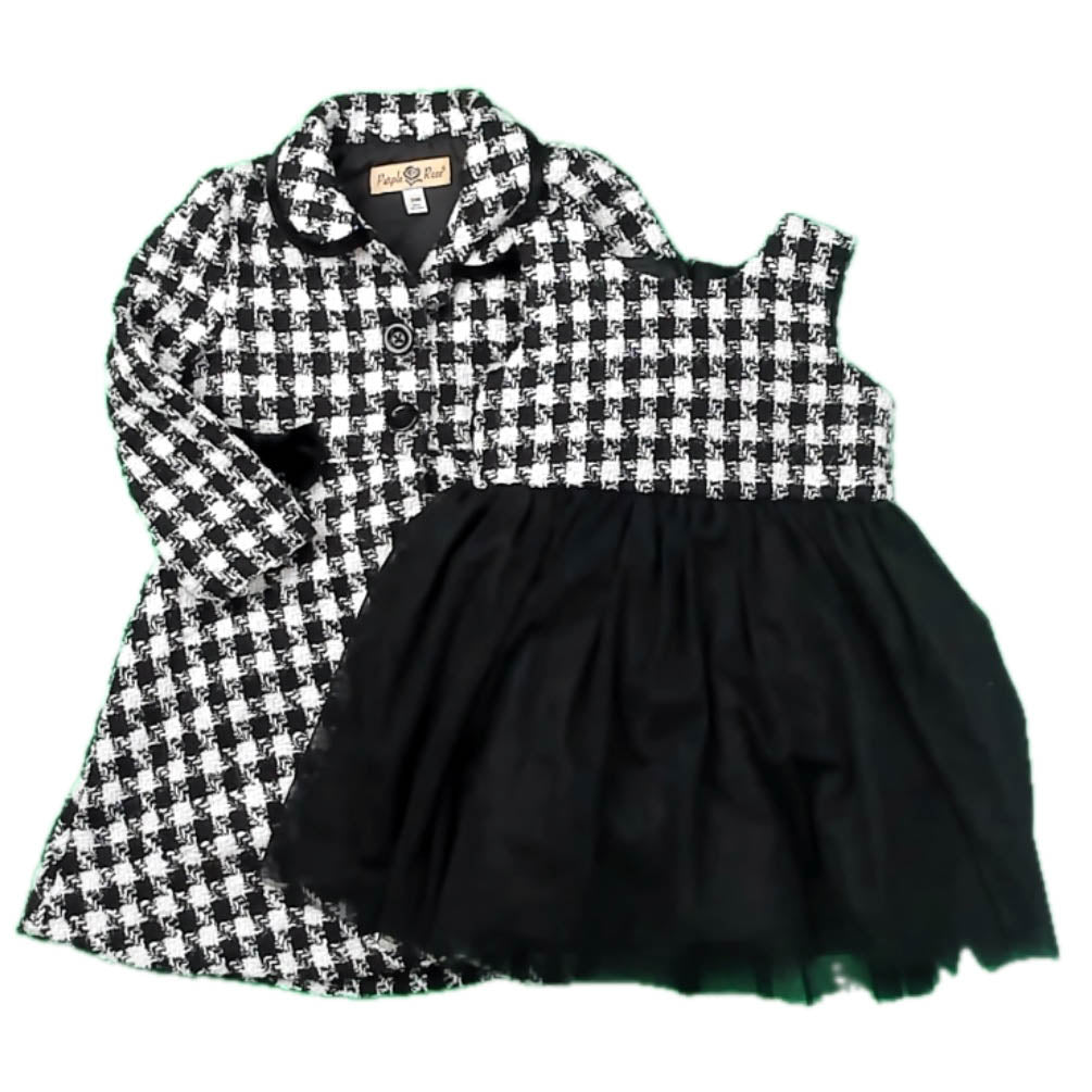 Purple Rose Girls White | Black Dress Size: 24 Months White | Black