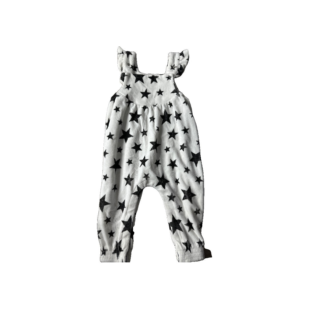 Angel Dear Girls White | Black Overalls Size: 12-18 months White | Black
