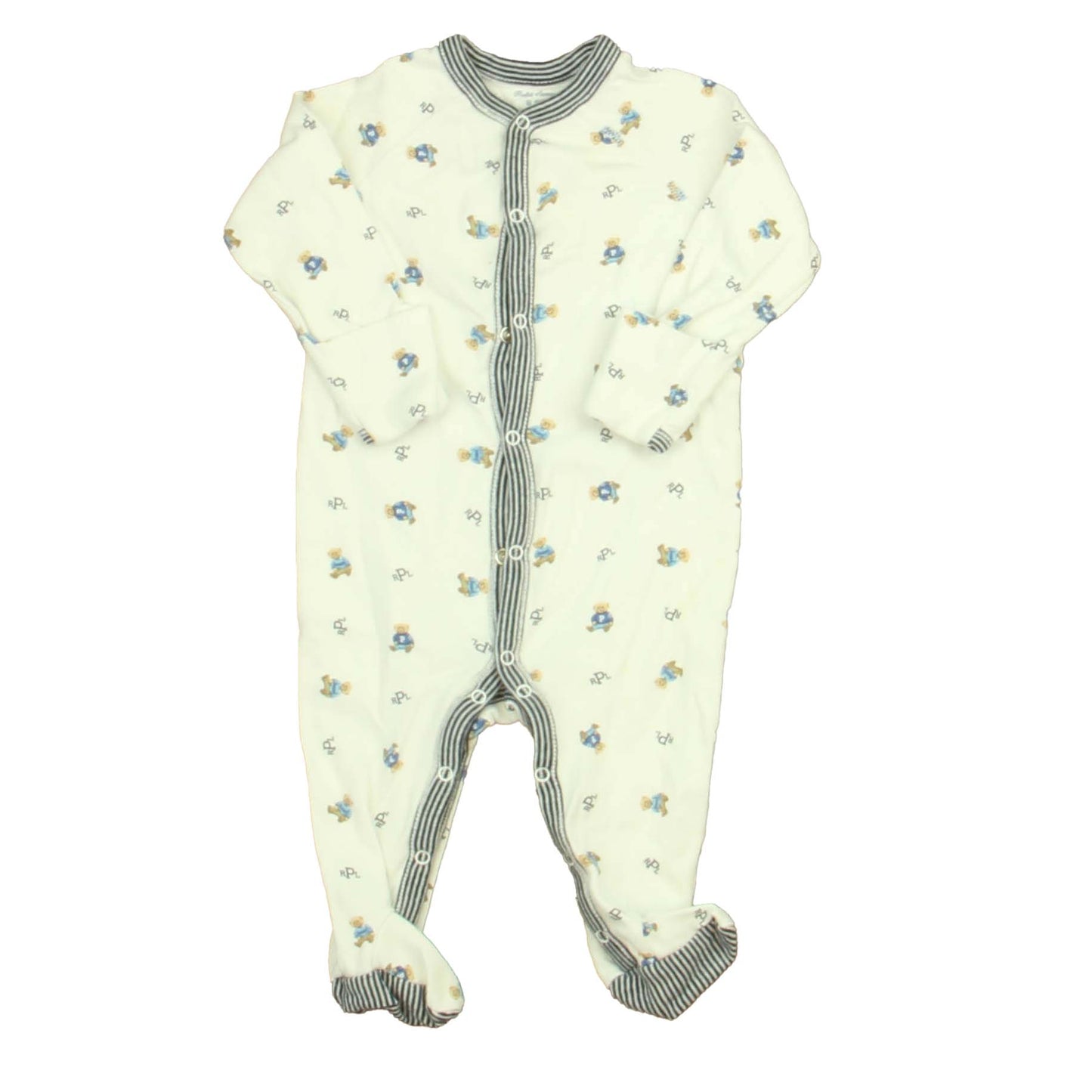 Ralph Lauren Boys White | Blue Bears Long Sleeve Outfit Size: 6 Months White | Blue Bears