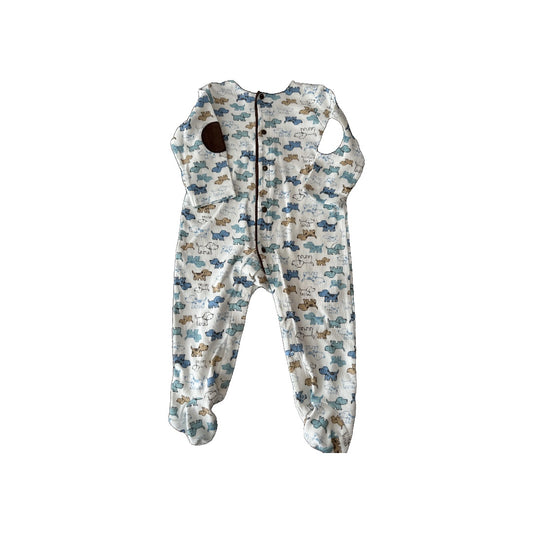 Little Me Boys White | Blue | Brown | Dogs Pajamas Size: 9 months White | Blue | Brown | Dogs