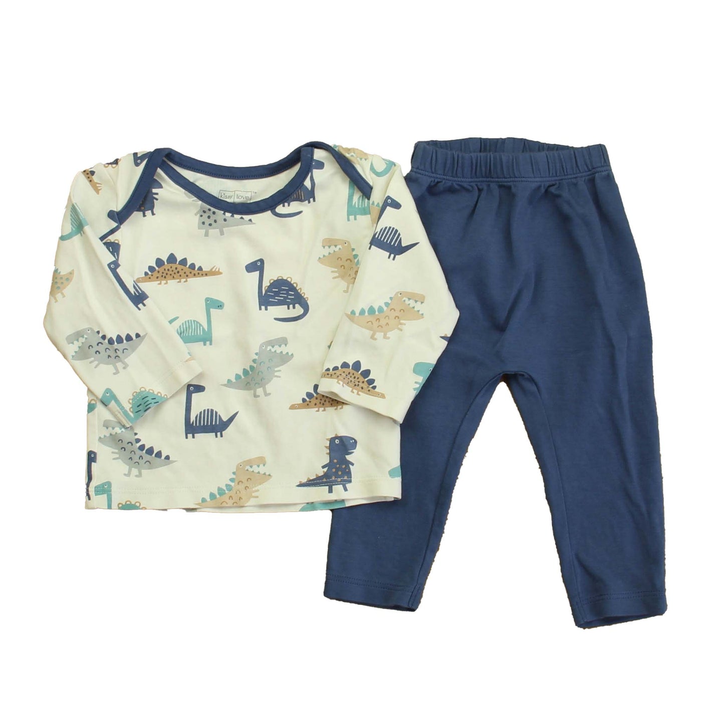 Kissy Kissy Boys White | Blue Dinosaurs Apparel Sets Size: 9 Months