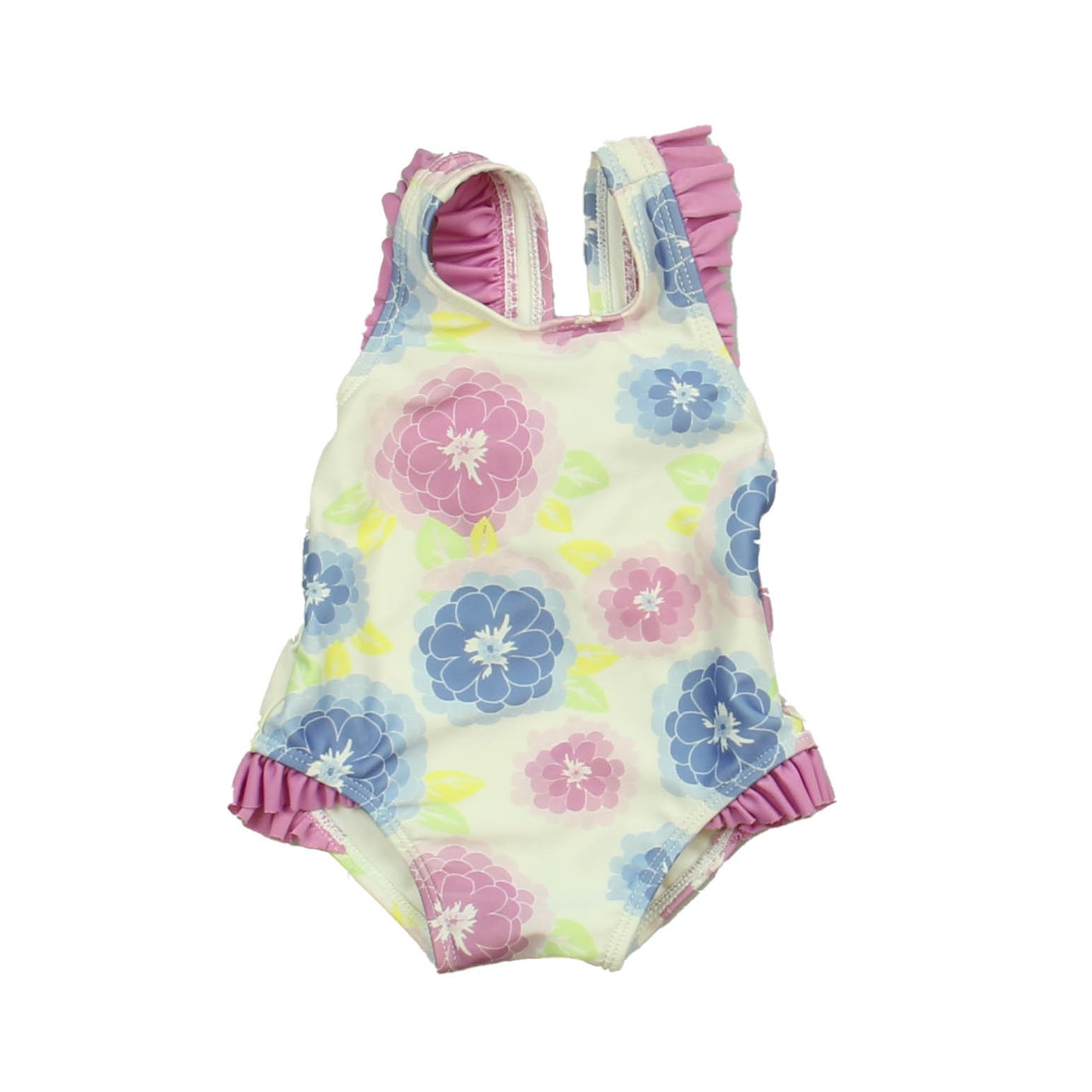 Gymboree Girls White | Blue | Purple 1-piece Swimsuit Size: 3-6 Months White | Blue | Purple