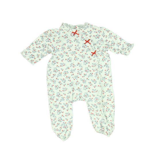 Little Me Girls White | Blue | Red Long Sleeve Outfit Size: 3 Months White | Blue | Red