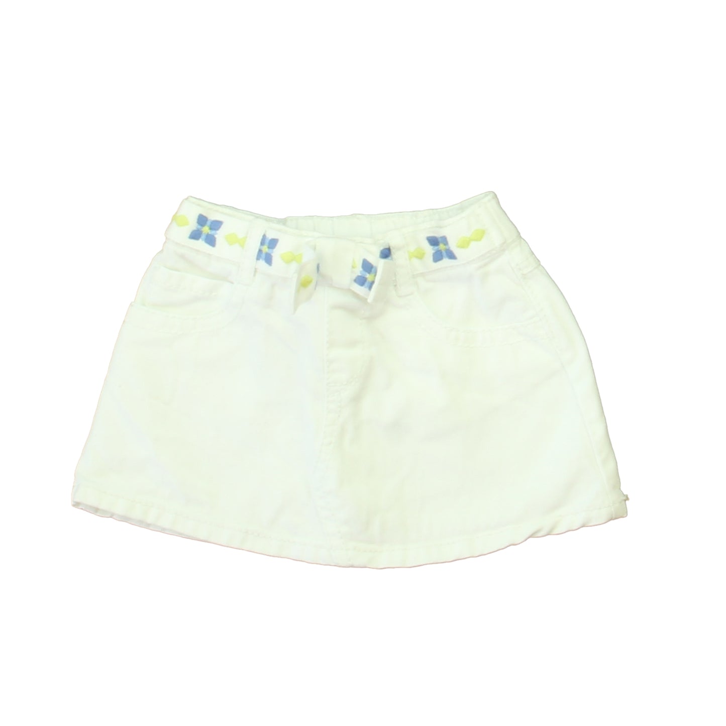 Gymboree Girls White | Blue | Yellow Skirt Size: 18-24 Months White | Blue | Yellow