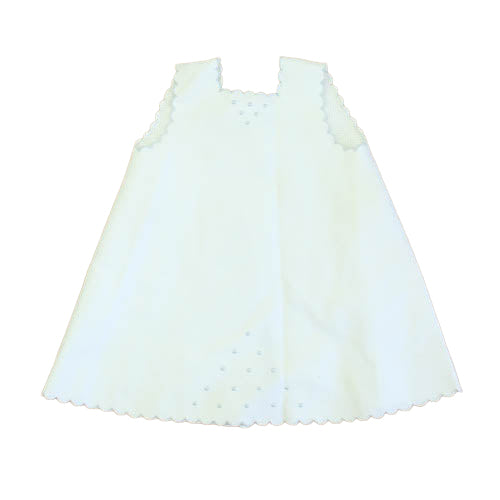 D. Porthault Girls White | Blue Dress Size: 3 Months White | Blue