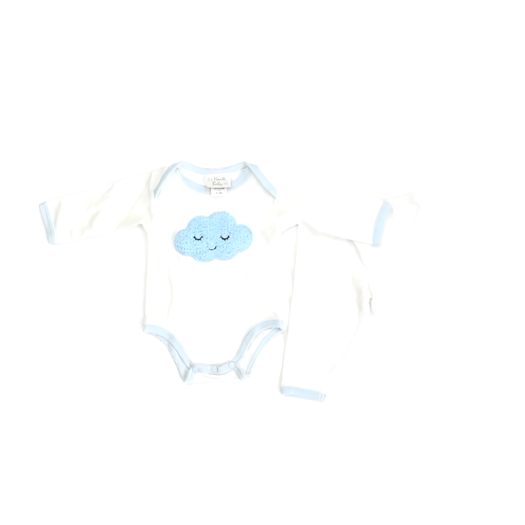 Haute Baby Boys White | Blue Apparel Sets Size: 6-9 Months White | Blue