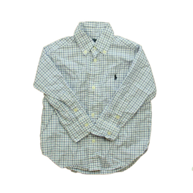 Ralph Lauren Boys White | Blue Button Down Long Sleeve Size: 2T White | Blue