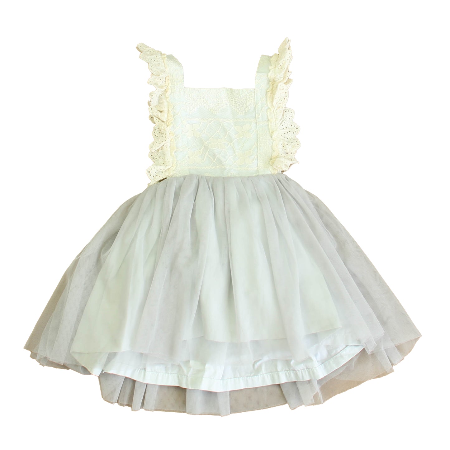 Little Trendsetter Girls White | Blue Dress Size: 18-24 Months White | Blue