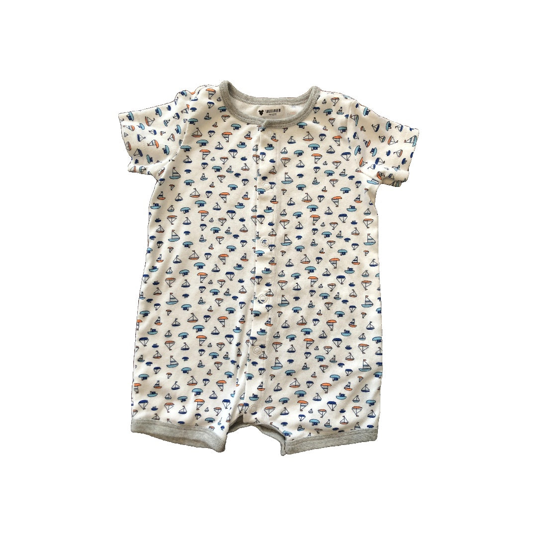 Carters Boys White | Boats Romper Size: 6-9 months White | Boats