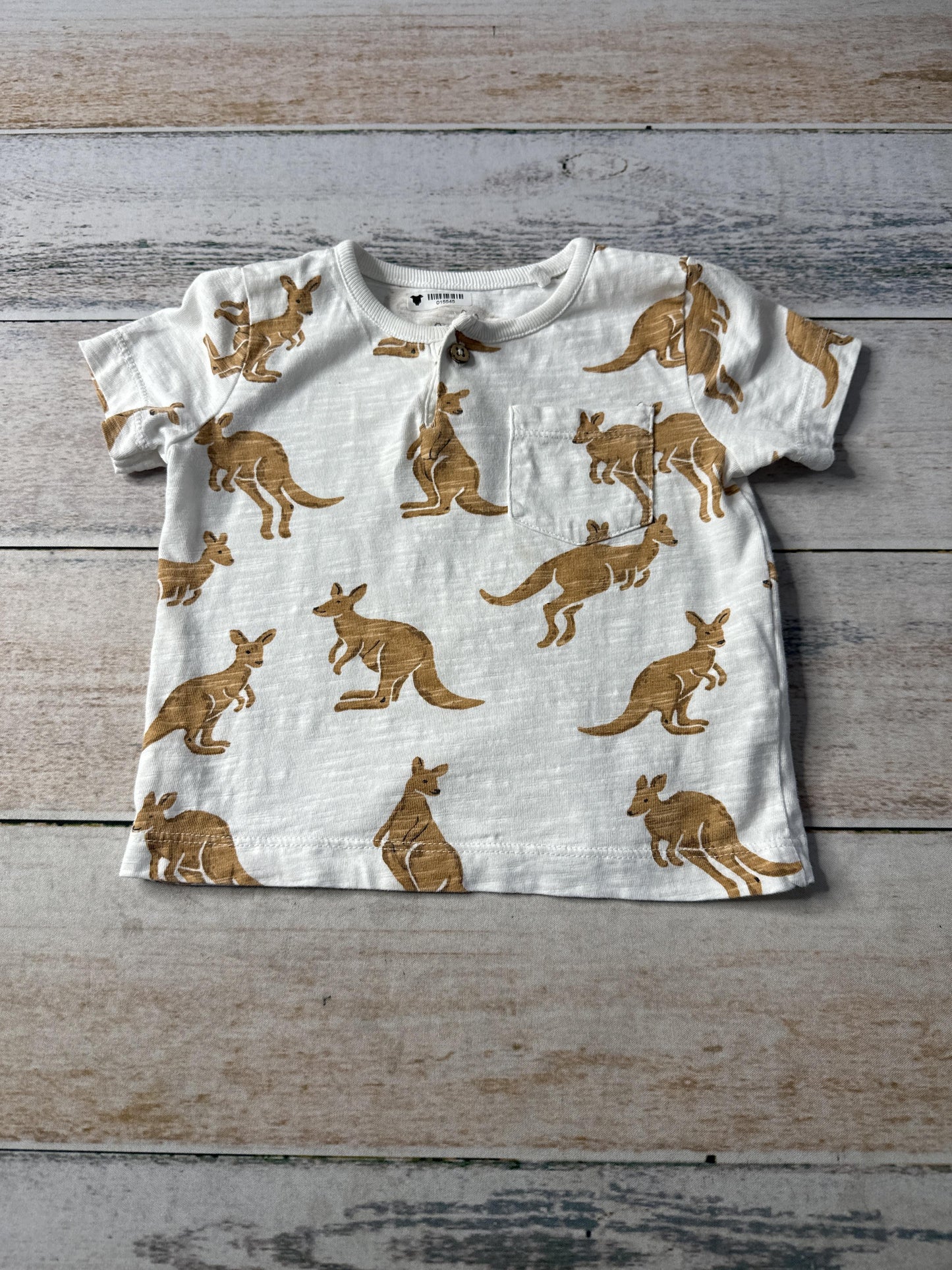 Oliver & Rain Unisex White | Brown T-Shirt Size: 12 months White | Brown