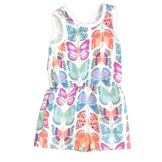 Tea Collection Girls White Butterfly Romper Size: 4T White Butterfly
