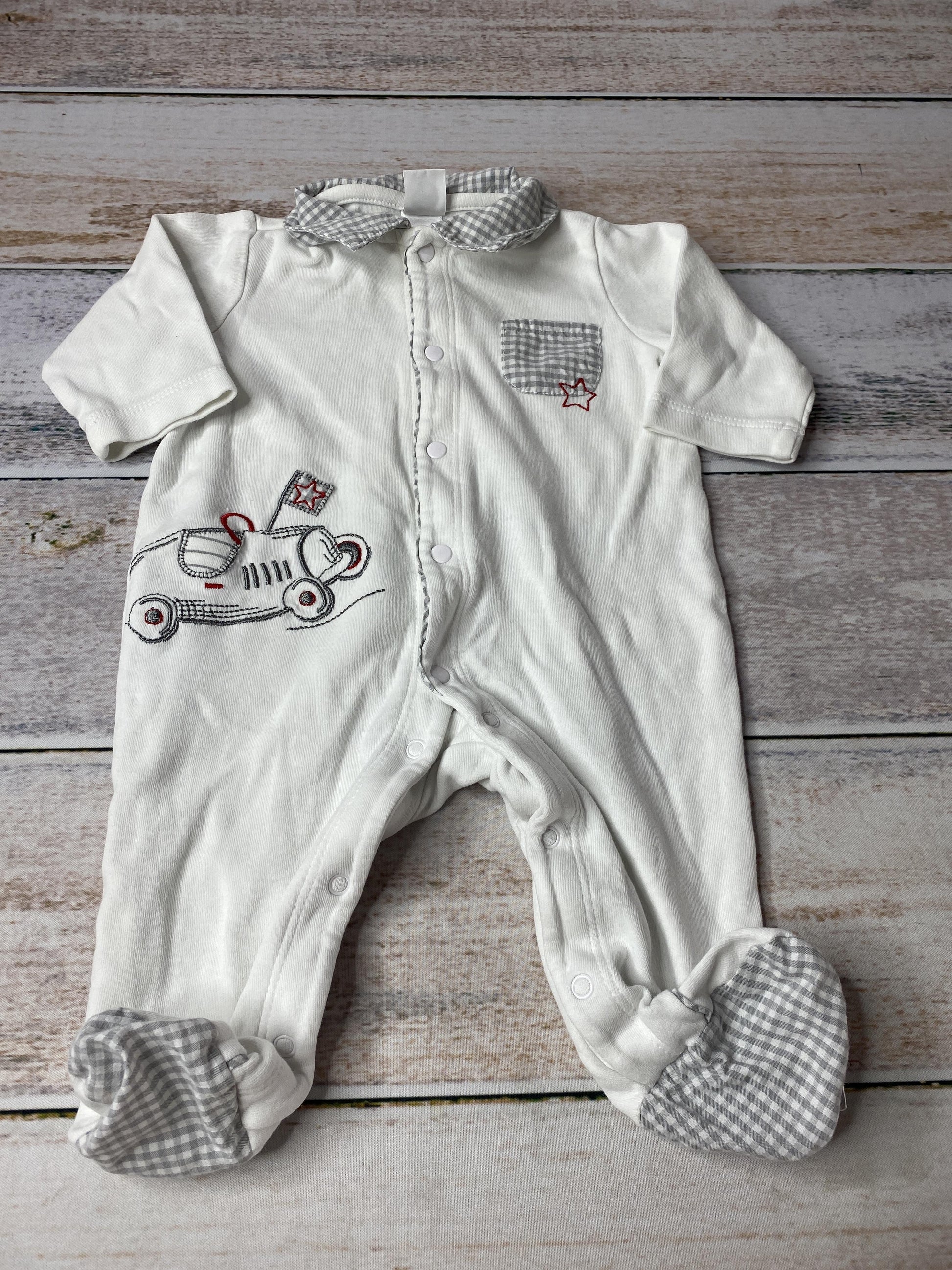 Little Me Boys White | Car Long Sleeve Outfit Size: 3 months White | Car