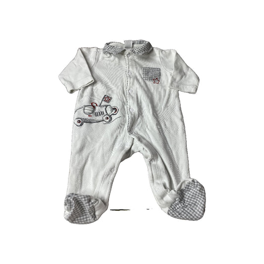 Little Me Boys White | Car Long Sleeve Outfit Size: 3 months White | Car