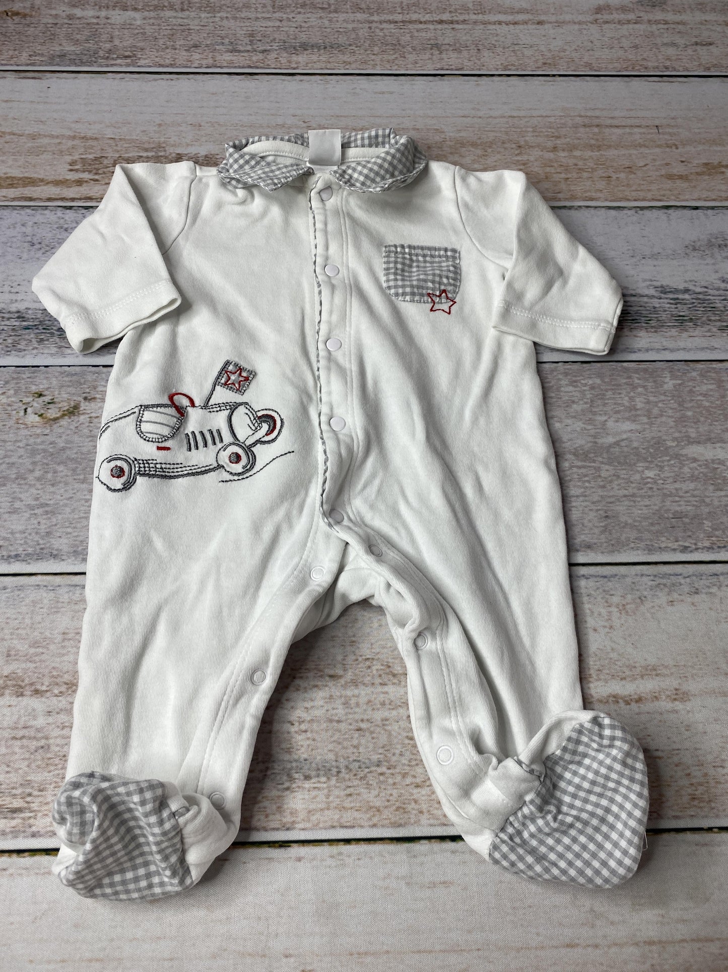 Little Me Boys White | Car Long Sleeve Outfit Size: 3 months White | Car