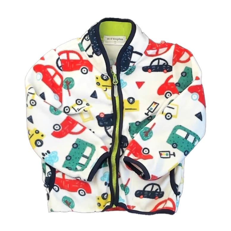 Mud Kingdom Boys White Cars Fleece Size: 4T White Cars